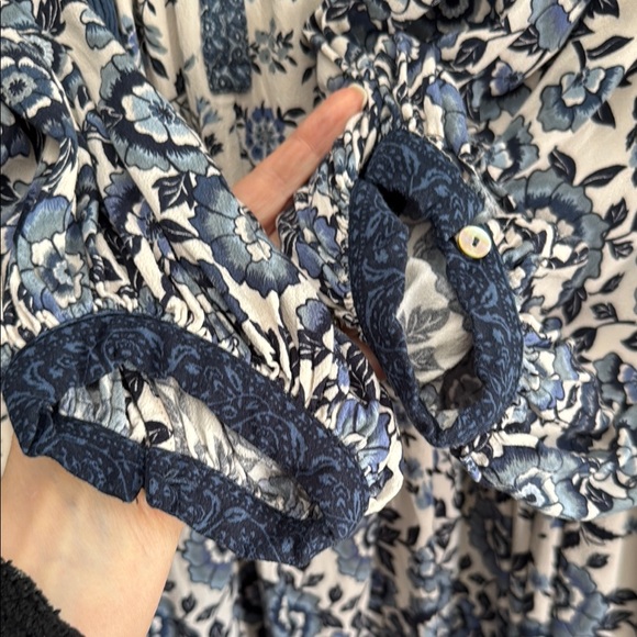 SPELL Elle Blue and White Floral Women's BOHO Dress - Picture 4 of 8